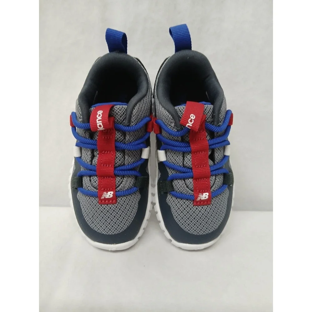 New Balance‎ Toddler Playgruv v1 Bungee Shoes ITPGRVA1 Gray Blue Red Sz 6